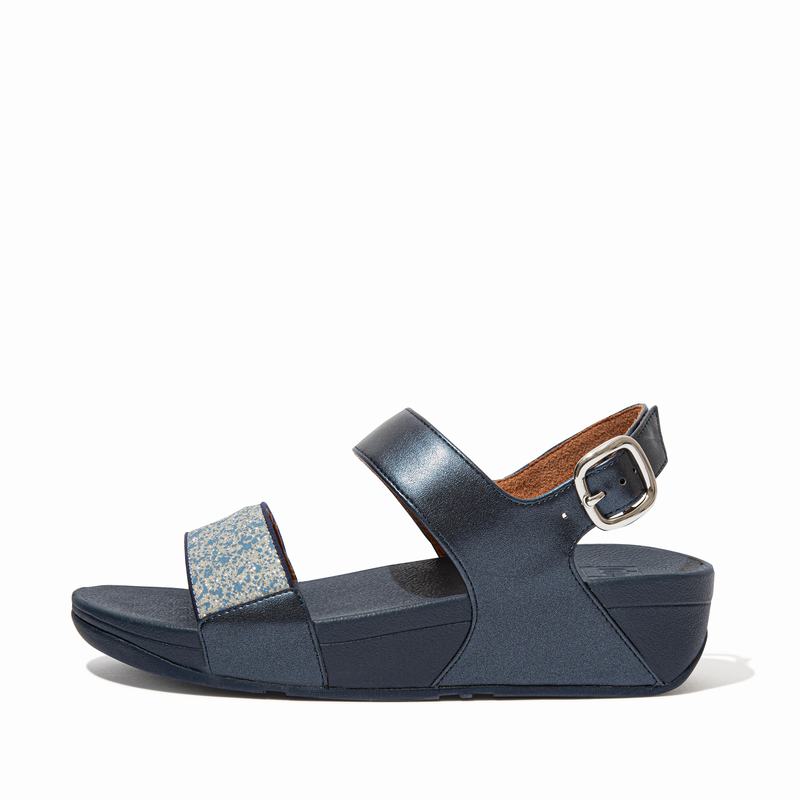 FitFlop Lulu Faux Leder Navy - FitFlop Backstrap Sandalen Damen Sale [OFLS-49837]